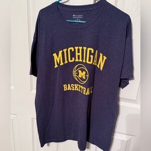 Champion Michigan Basketball Tee - Navy and Yellow